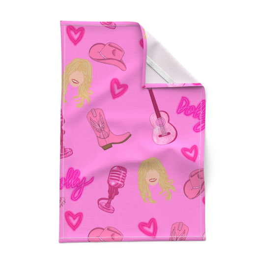 Dolly Parton inspired "Dolly" Repeating Pattern Tea Towel