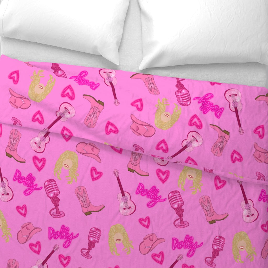 Dolly Parton "Dolly" Repeating Pattern Duvet Cover