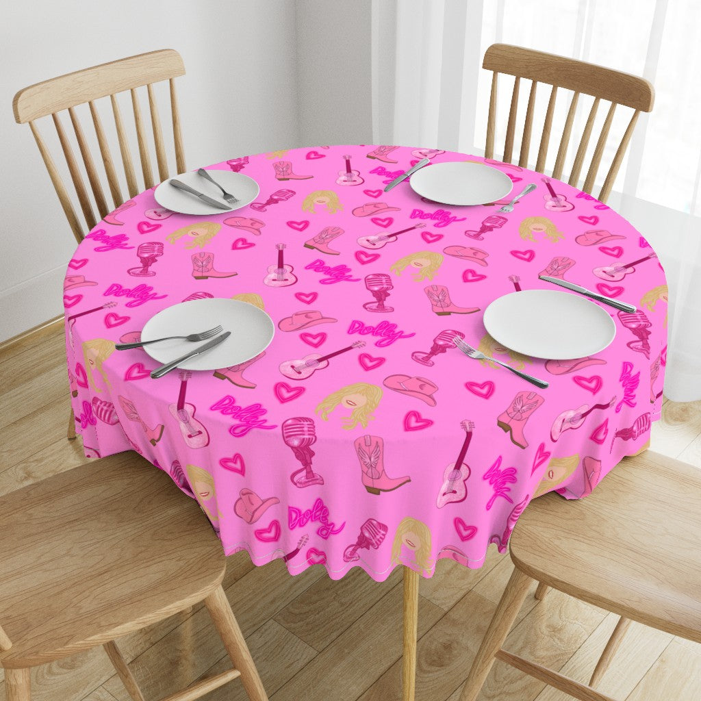 Dolly Parton Inspired "Dolly" Repeating Pattern Tablecloth