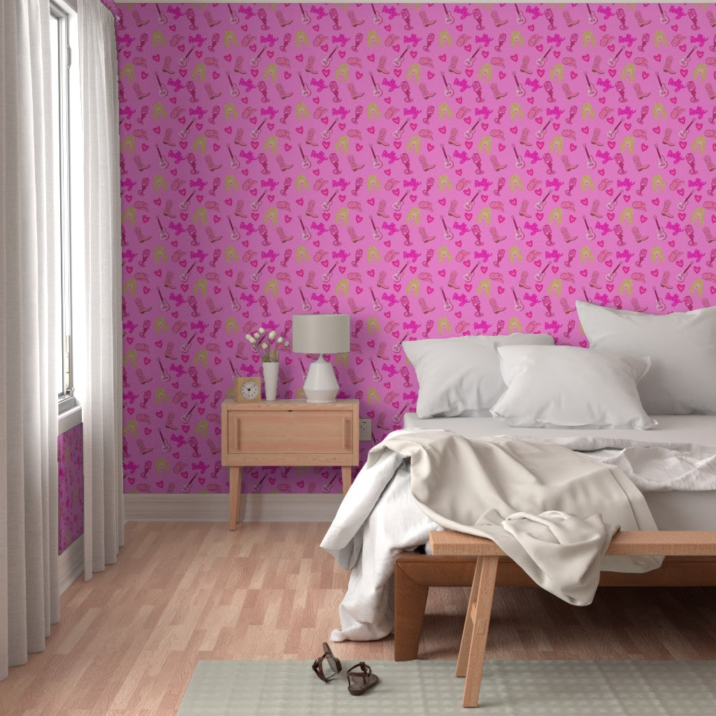 Dolly Parton inspired "Dolly" Repeating Pattern Wallpaper