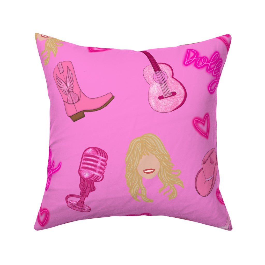 Dolly Parton inspired "Dolly" Repeating Pattern Throw Pillow