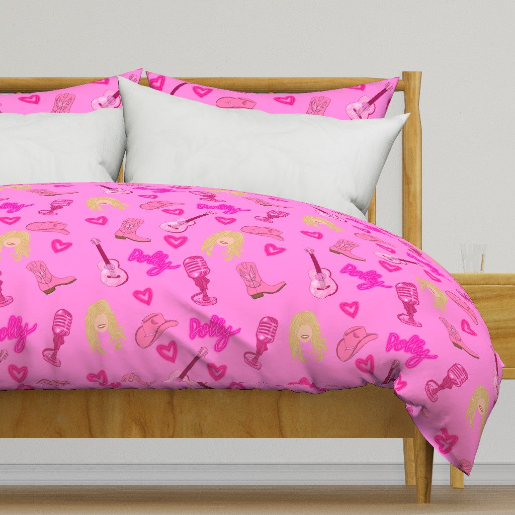 Dolly Parton "Dolly" Repeating Pattern Duvet Cover