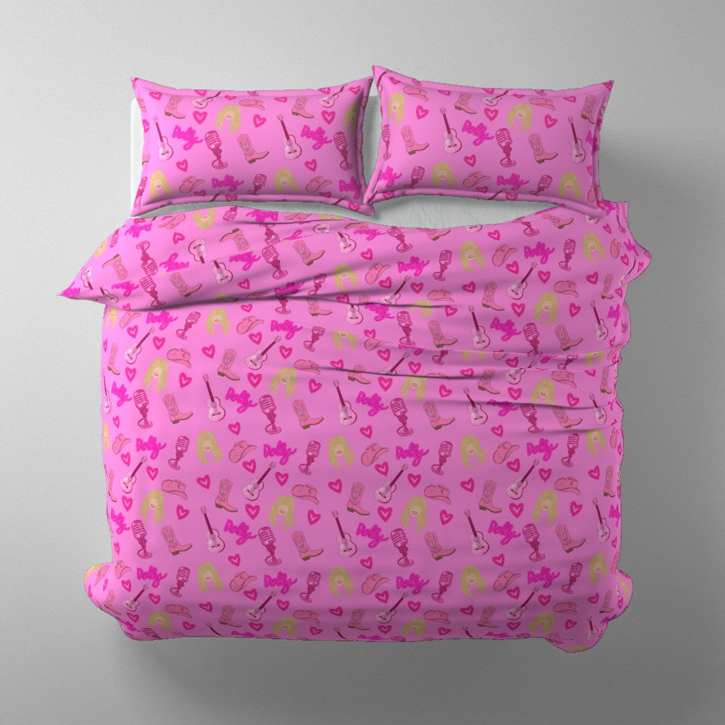 Dolly Parton "Dolly" Repeating Pattern Duvet Cover