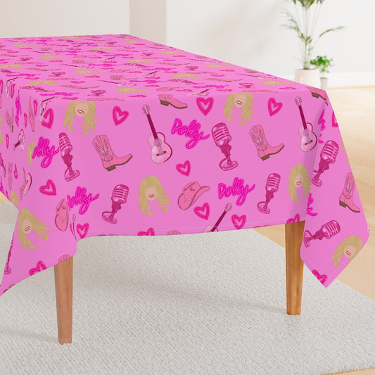 Dolly Parton Inspired "Dolly" Repeating Pattern Tablecloth
