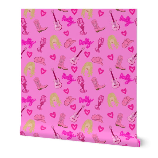 Dolly Parton inspired "Dolly" Repeating Pattern Wallpaper