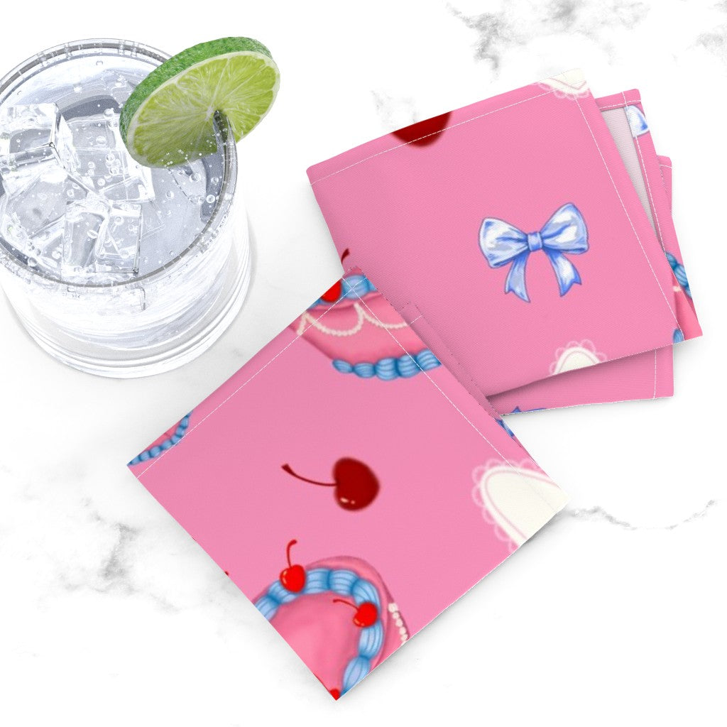 Cakes, Bows and Cherries Repeating Pattern Napkins