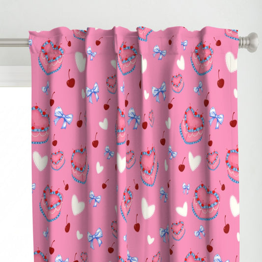 Cakes, Bows and Cherries Repeating Pattern Curtains