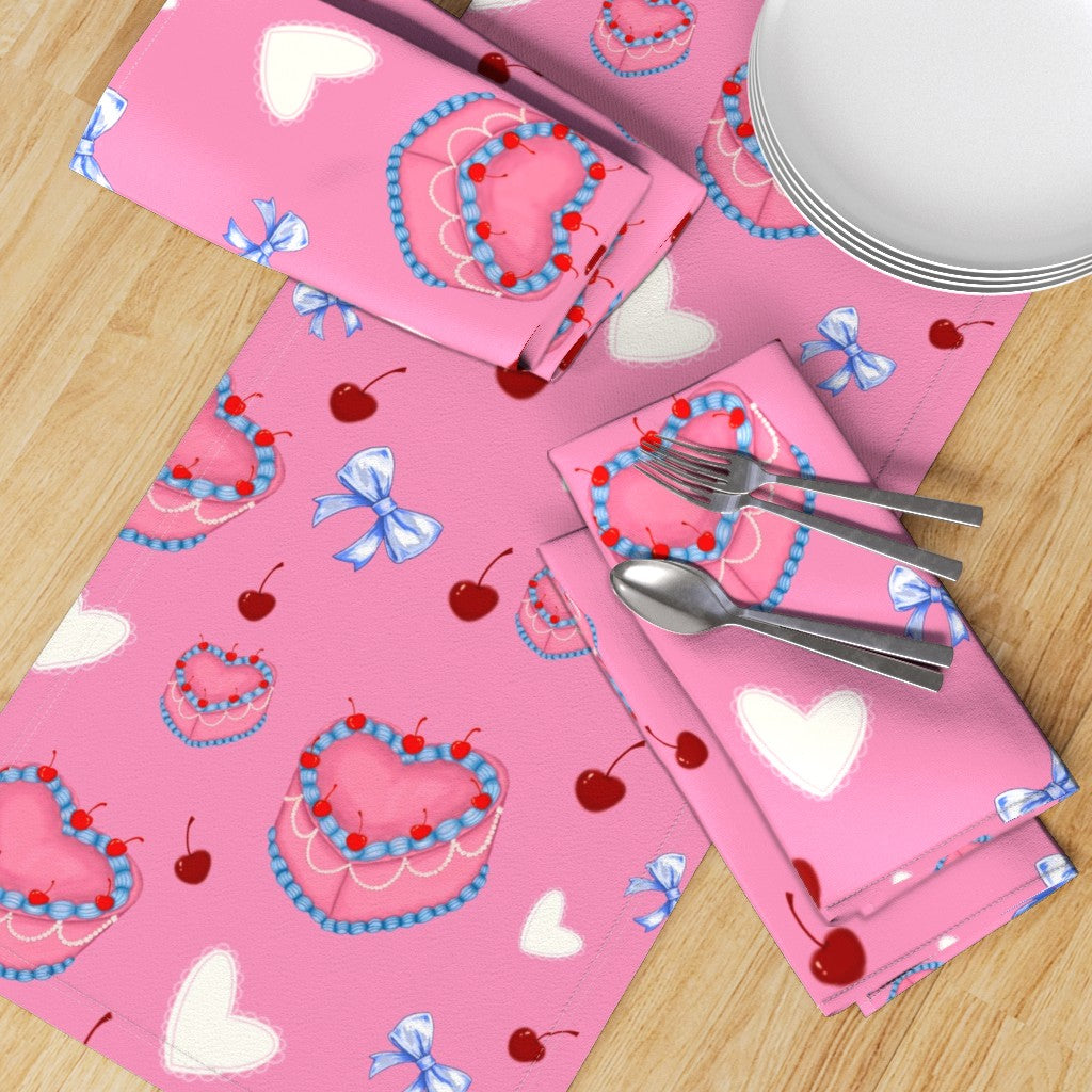 Cakes, Bows and Cherries Repeating Pattern Table Runner