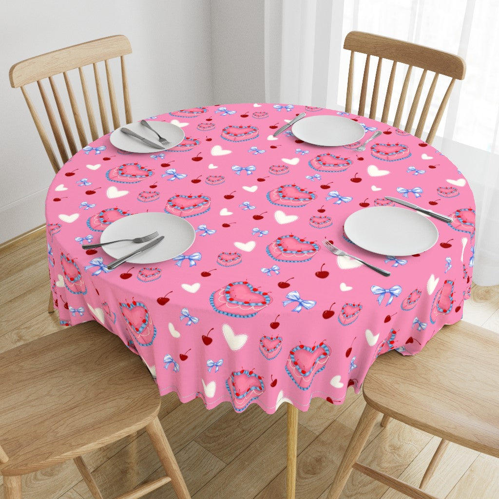 Cakes Bows and Cherries Repeating Pattern Tablecloth
