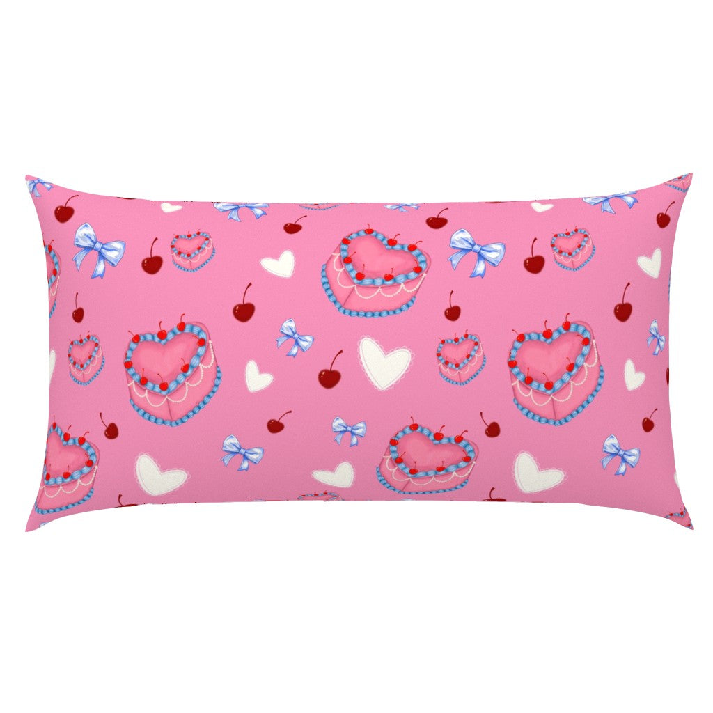 Cakes, Bows and Cherries Pattern Pillow Sham