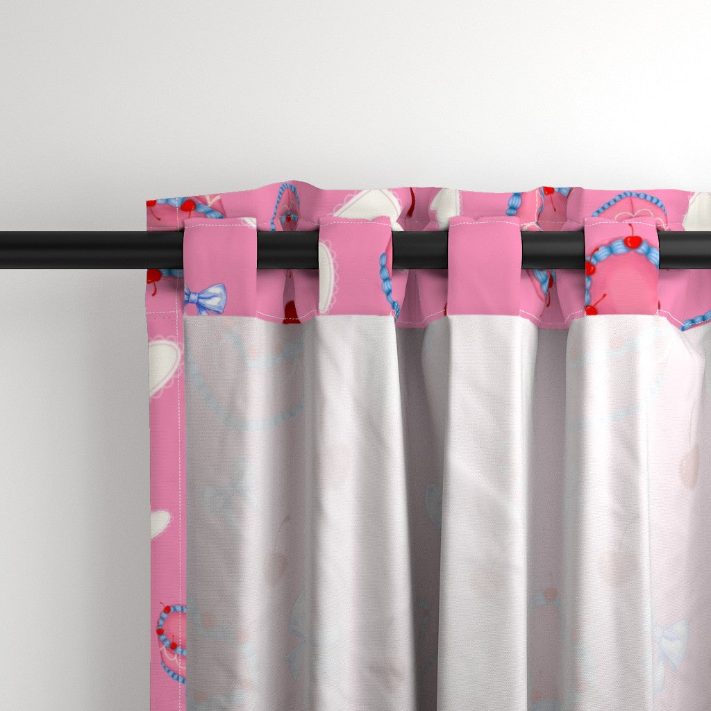 Cakes, Bows and Cherries Repeating Pattern Curtains