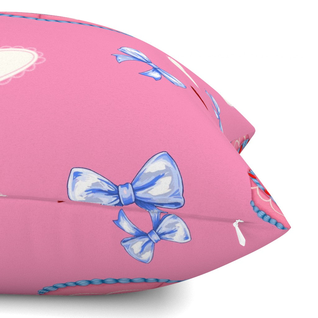 Cakes, Bows and Cherries Repeating Pattern Throw Pillow