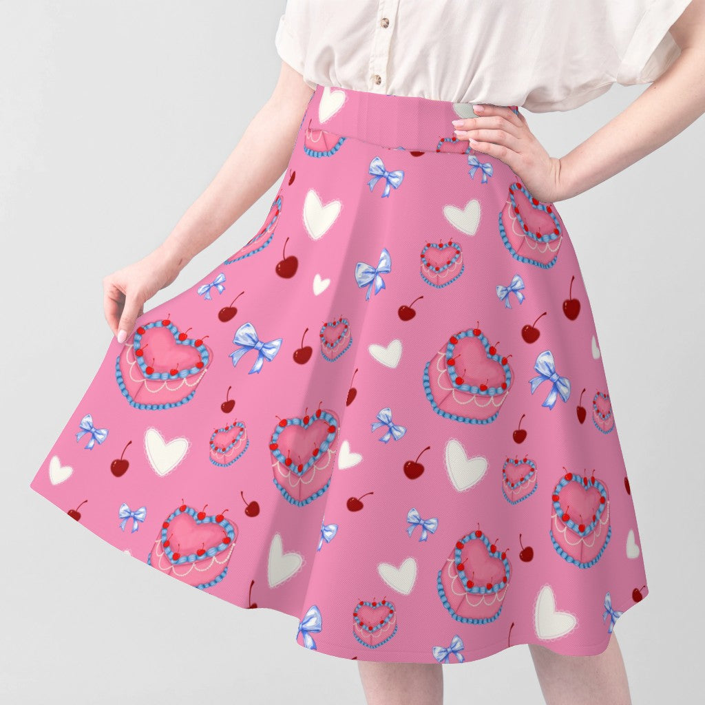 Cakes, Bows and Cherries Repeating Pattern on Fabric by the Yard