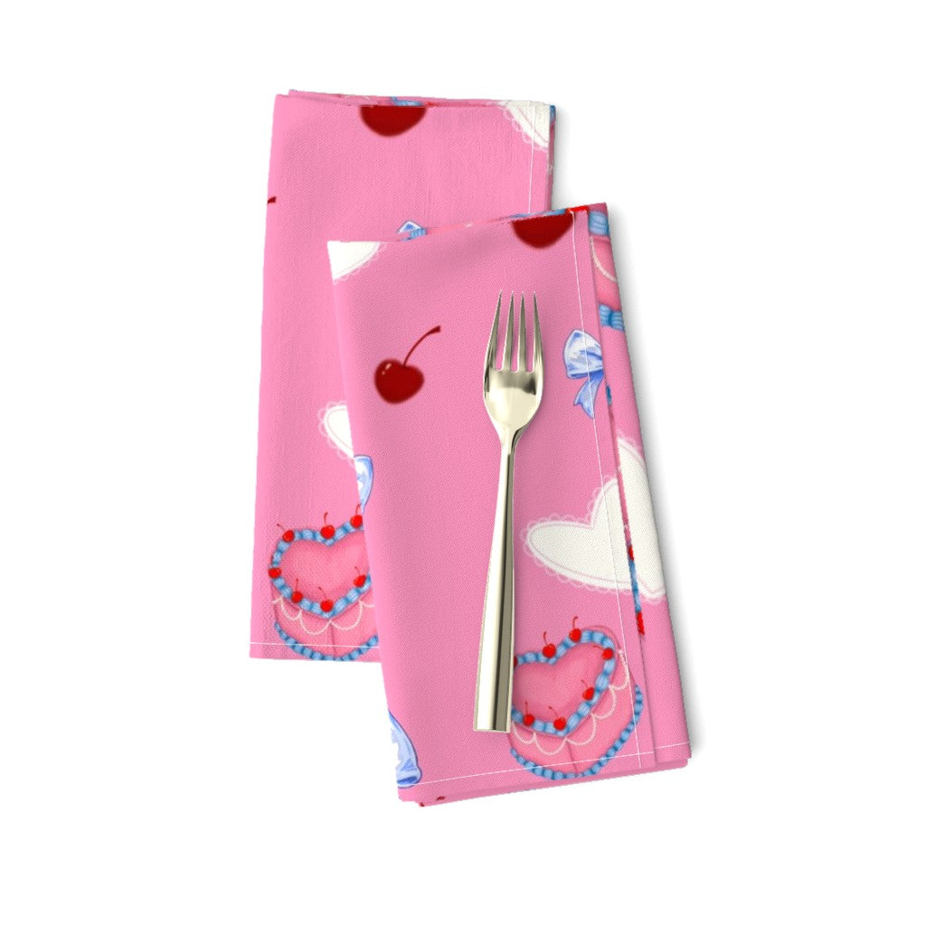 Cakes, Bows and Cherries Repeating Pattern Napkins