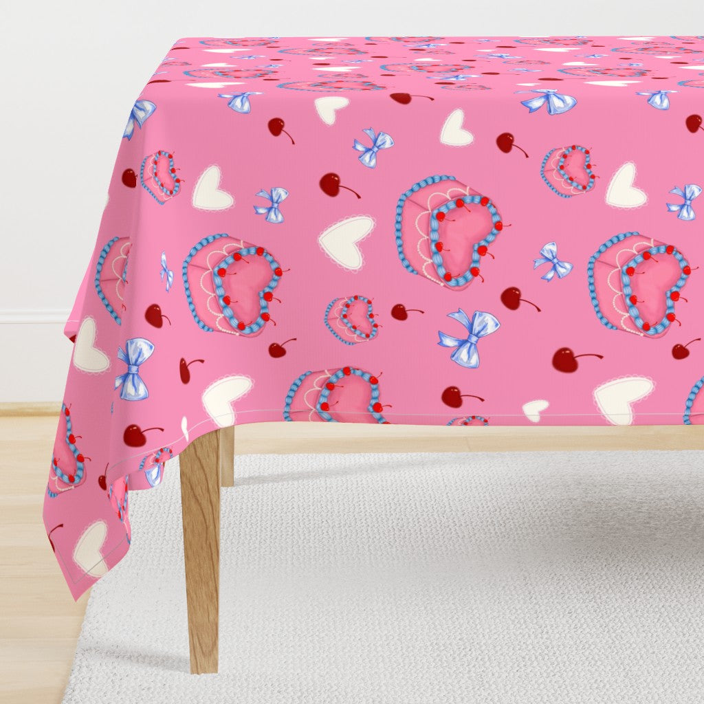 Cakes Bows and Cherries Repeating Pattern Tablecloth