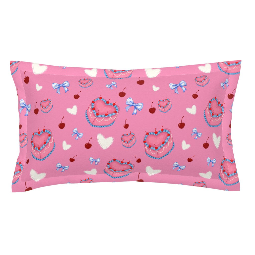 Cakes, Bows and Cherries Pattern Pillow Sham