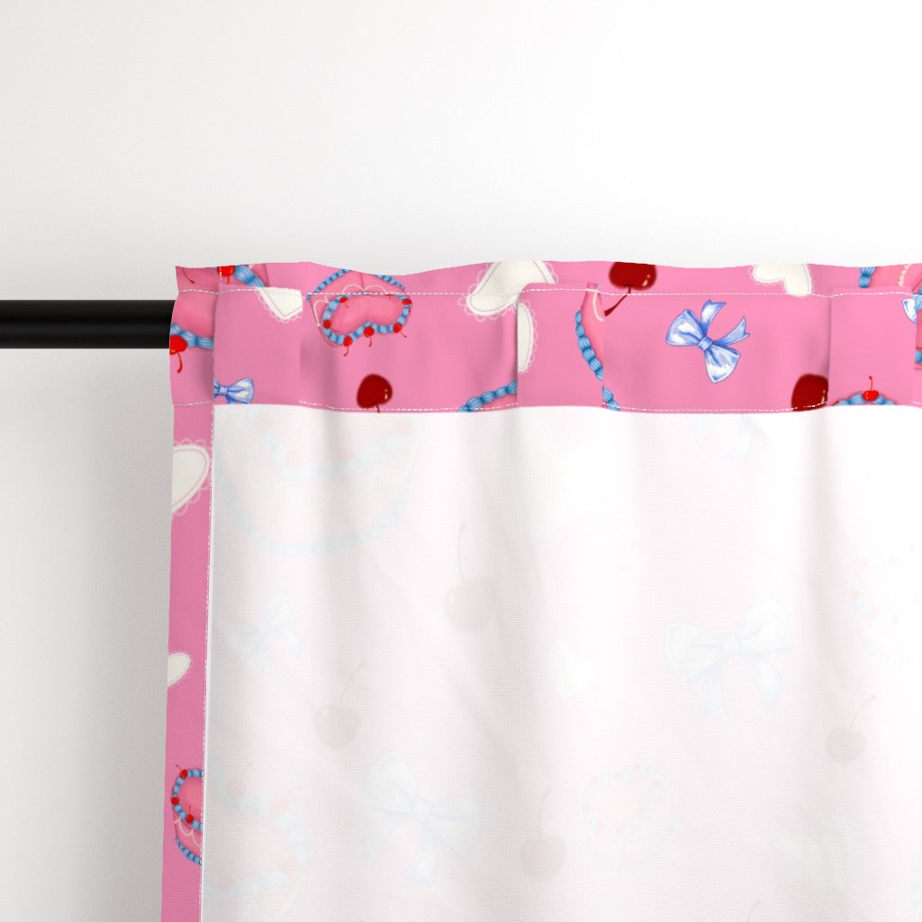 Cakes, Bows and Cherries Repeating Pattern Curtains