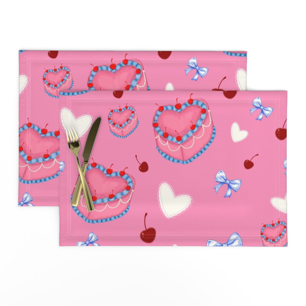 Cakes, Bows and Cherries Pattern Table Placemats