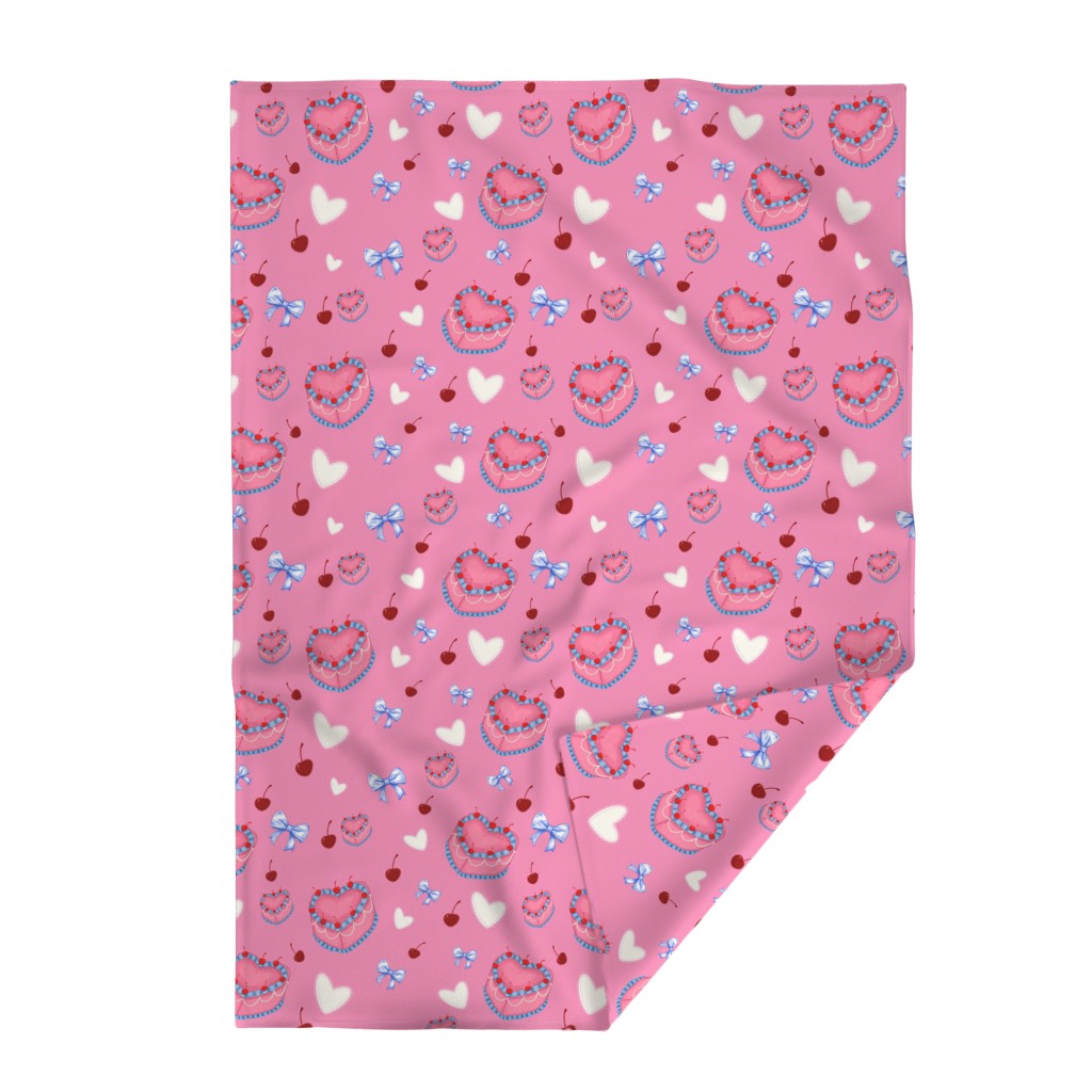 Cakes, Bows and Cherries Repeating Pattern Throw Blanket