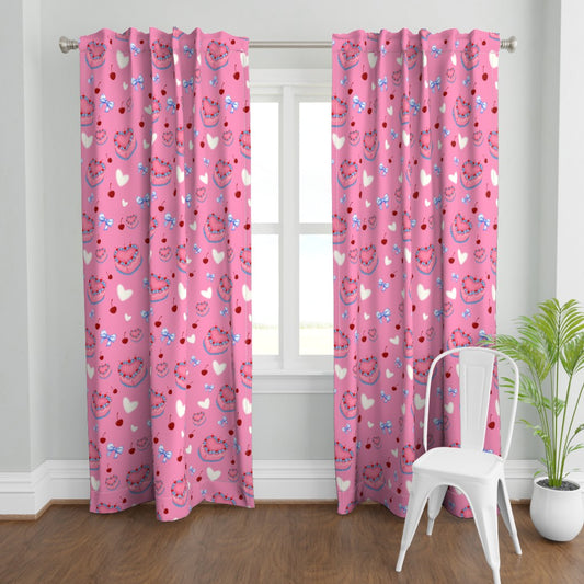 Cakes, Bows and Cherries Repeating Pattern Curtains