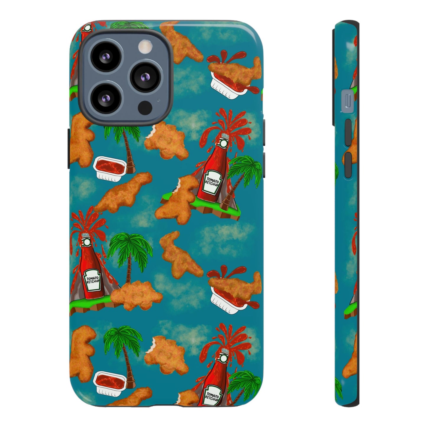 Dino Nuggets Phone Case - Tropical Vibes & Humor, Perfect Gift for Friends, Summer BBQ, Beach Lovers, Unique Accessory, Tough Cases