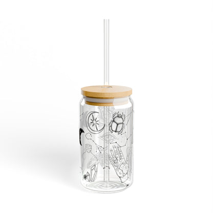 Mystical Sipper Glass, 16oz | Artistic Drinkware, Eco-Friendly Beverage Container, Unique Gift for Tea/Coffee Lovers, Home Decor, Wellness