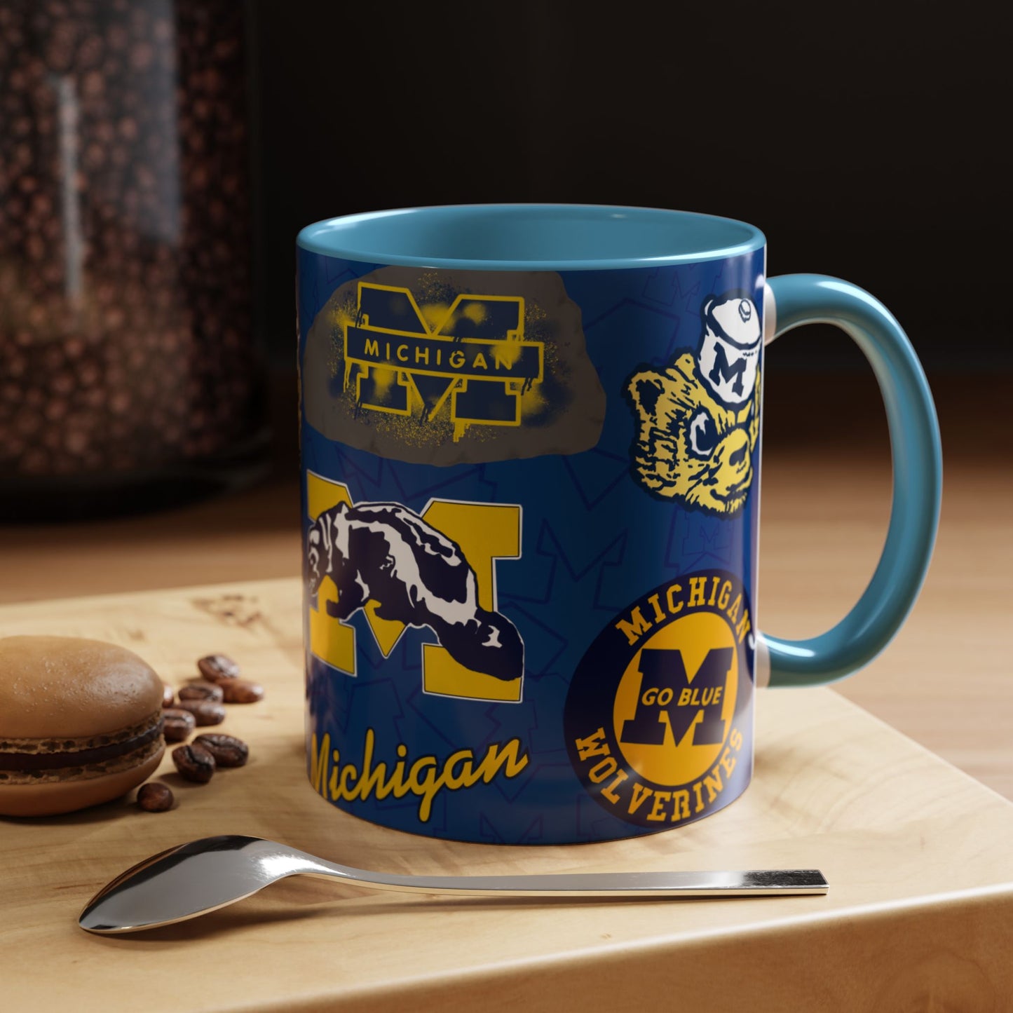 Michigan Wolverines Accent Coffee Mug - Perfect for Game Day, Fan Gift, Coffee Lovers, Sports Decor, College Spirit