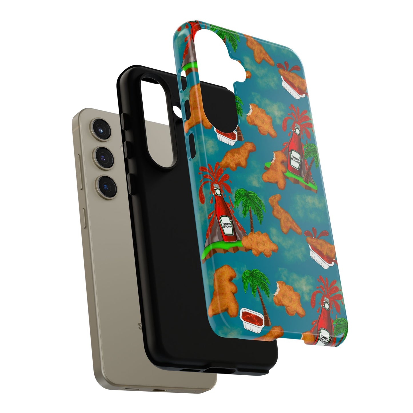 Dino Nuggets Phone Case - Tropical Vibes & Humor, Perfect Gift for Friends, Summer BBQ, Beach Lovers, Unique Accessory, Tough Cases