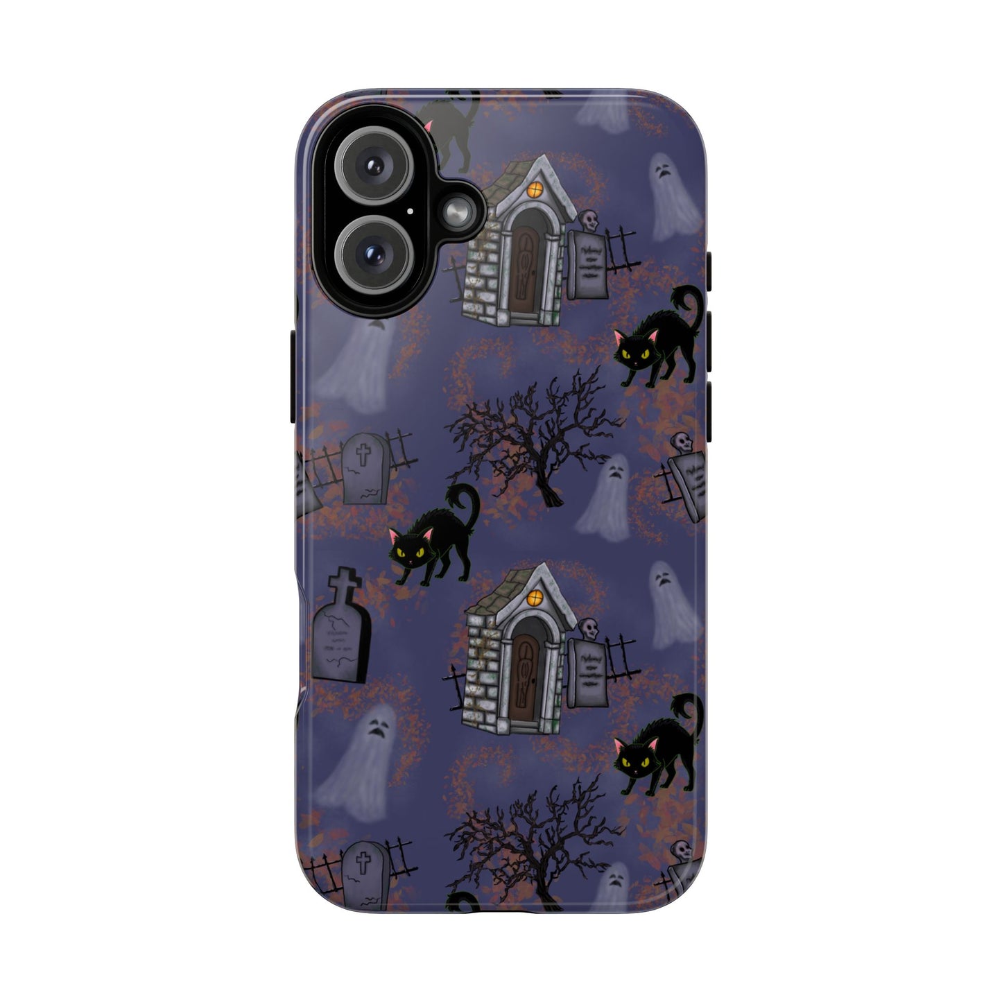 Halloween Phone Case, Spooky Cat Design, Tough Phone Cover, Gift for Cat Lovers, Fall Decor, Halloween Accessories