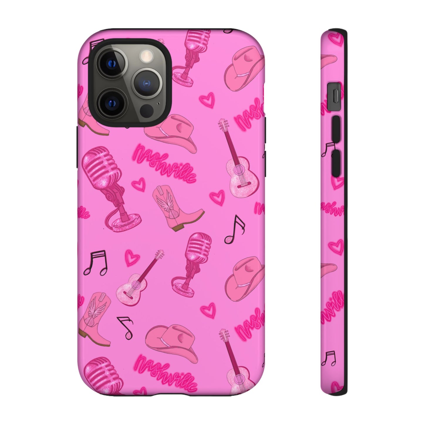 Pink Music Cases for Tough Love, Music Lover Gift, Phone Accessories, Cute Phone Covers, Stylish Cases for Women