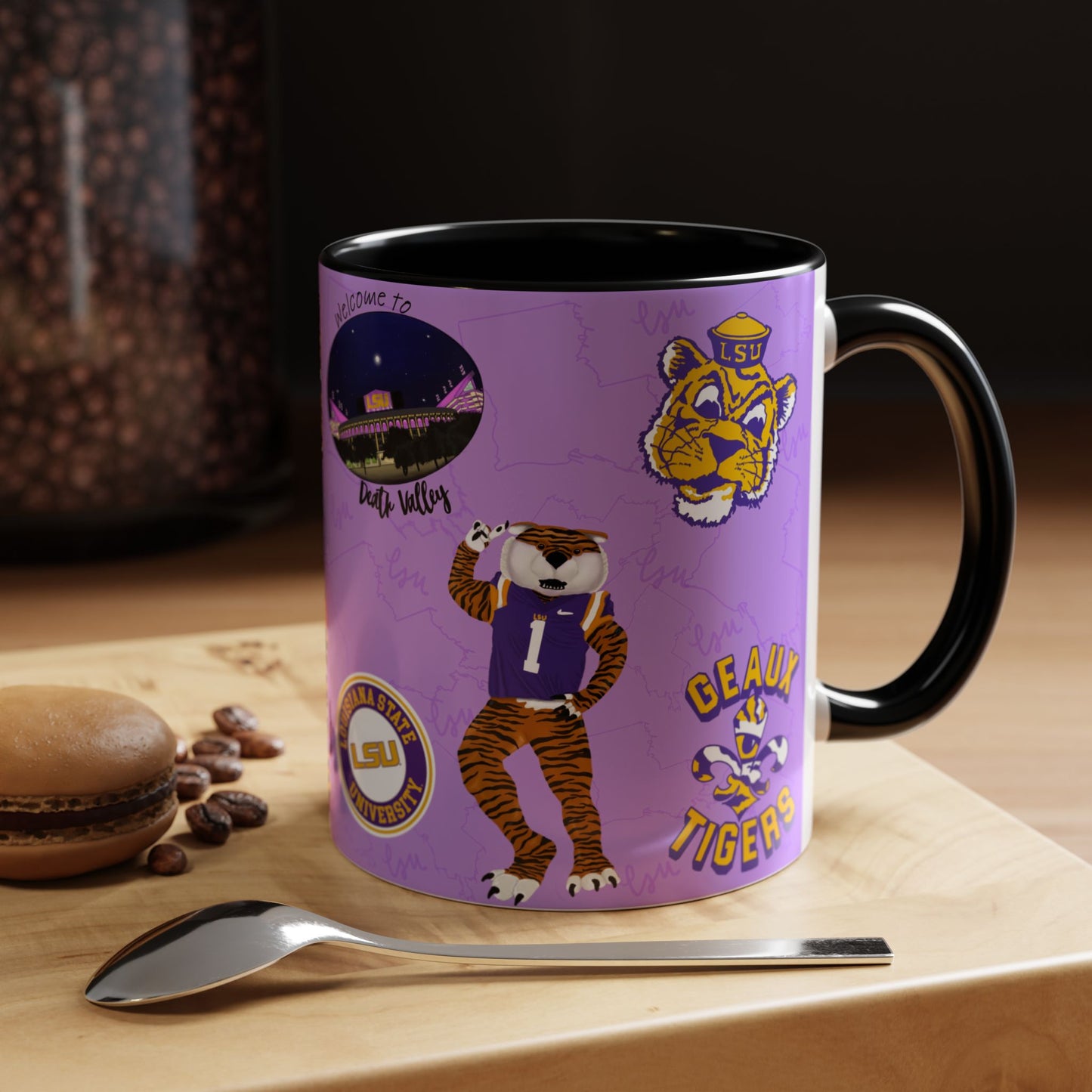 LSU Tigers Accent Coffee Mug - Perfect for Sports Fans, Gift for Graduates, Home Decor, College Student, Game Day Essentials