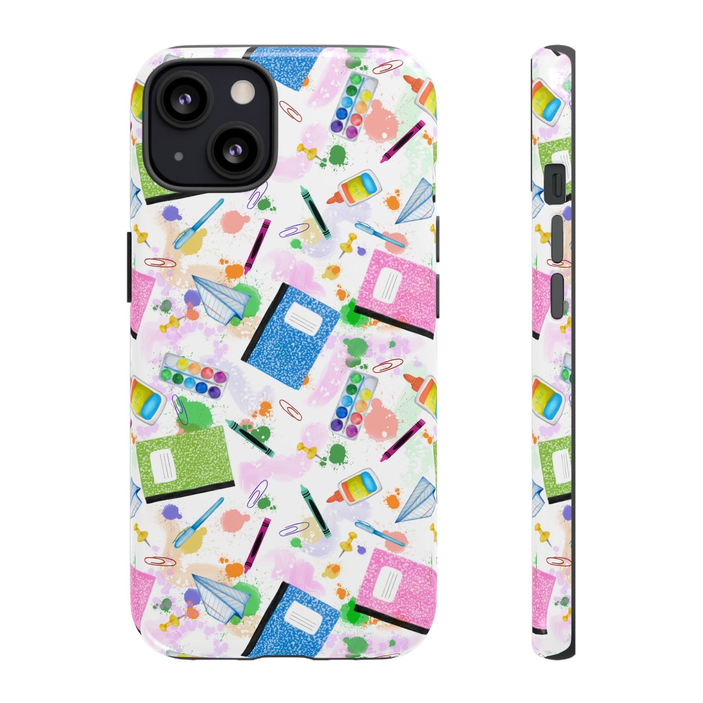 Colorful Art-Themed Phone Case, Cute Creative Gift for Artists, Unique Mobile Cover, Fun School Supplies Case, Bright Art Supplies Design