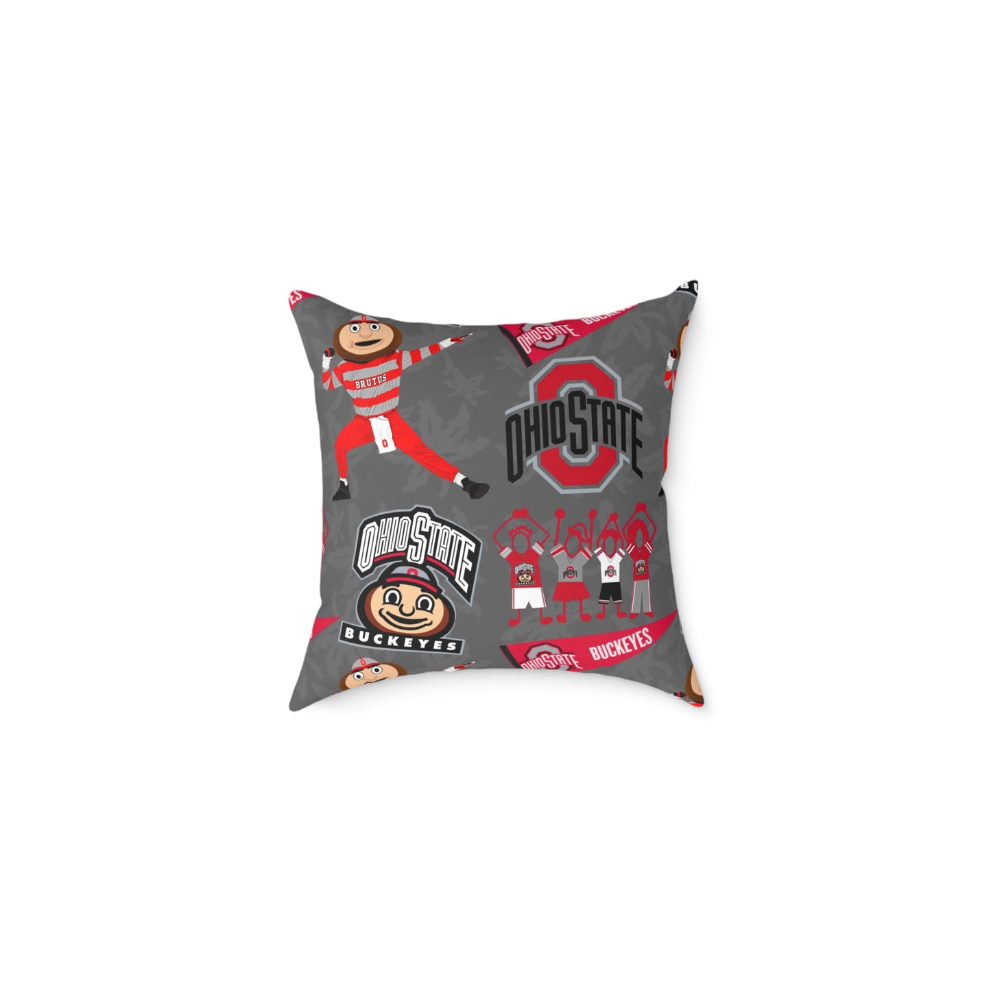 Ohio State Buckeyes Square Poly Canvas Pillow, Sports Fan Decor, College Football Pillow, Team Spirit Cushion, Gift for Student or Alumni