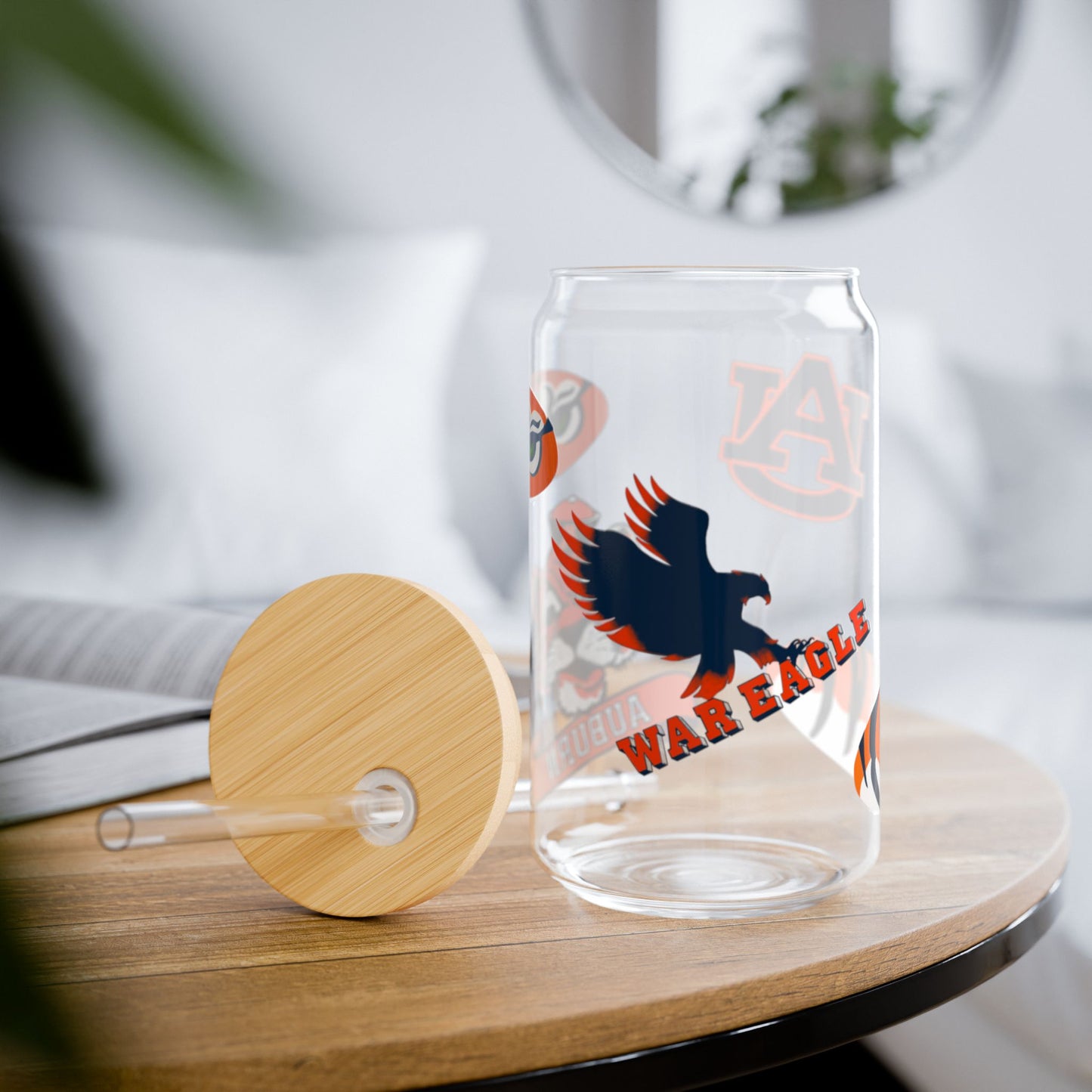 Auburn Sipper Glass, 16oz | Eco-Friendly Drinkware | Perfect for Parties, Sports Events, Summer, Gifting