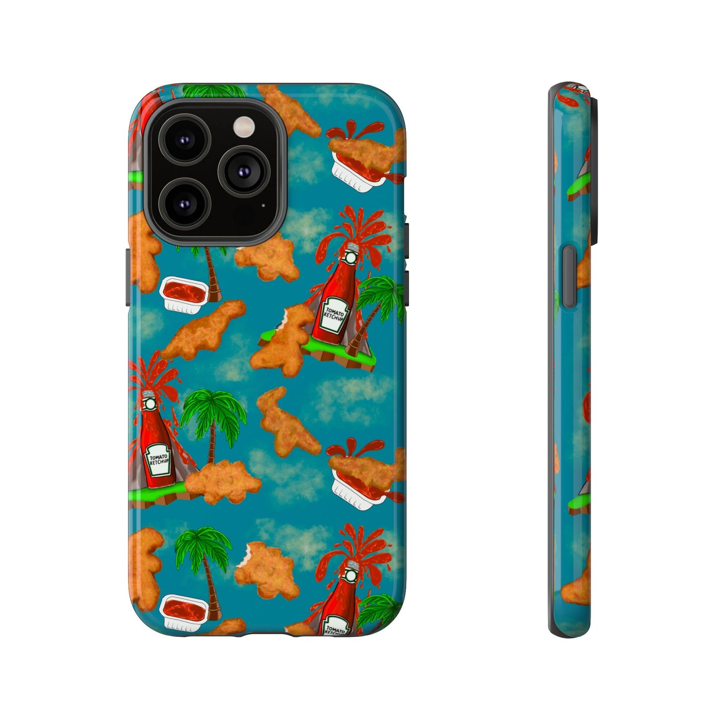 Dino Nuggets Phone Case - Tropical Vibes & Humor, Perfect Gift for Friends, Summer BBQ, Beach Lovers, Unique Accessory, Tough Cases