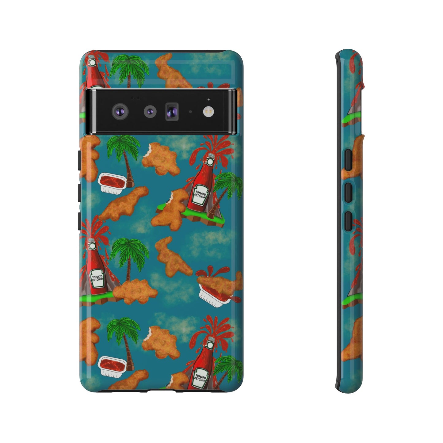 Dino Nuggets Phone Case - Tropical Vibes & Humor, Perfect Gift for Friends, Summer BBQ, Beach Lovers, Unique Accessory, Tough Cases