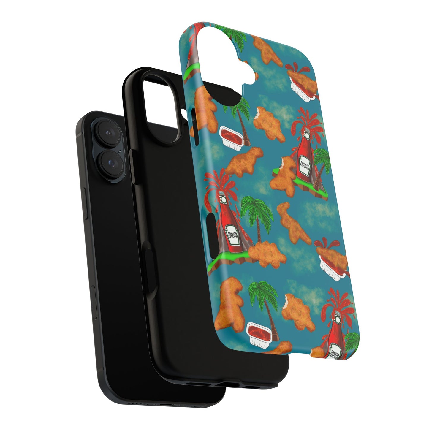 Dino Nuggets Phone Case - Tropical Vibes & Humor, Perfect Gift for Friends, Summer BBQ, Beach Lovers, Unique Accessory, Tough Cases