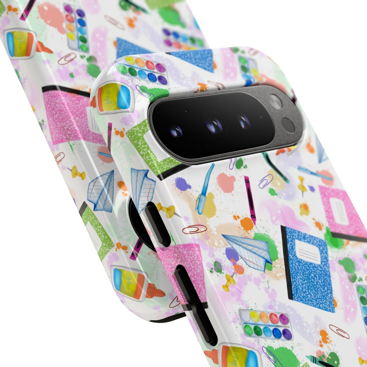 Colorful Art-Themed Phone Case, Cute Creative Gift for Artists, Unique Mobile Cover, Fun School Supplies Case, Bright Art Supplies Design