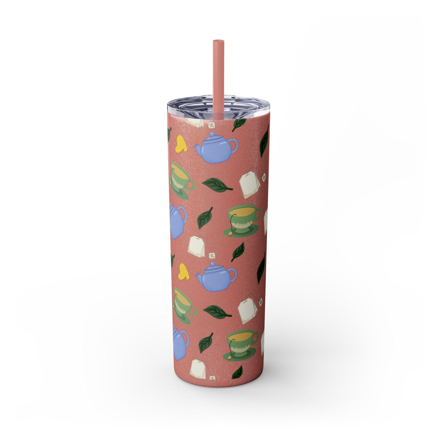Charming Tea Themed Tumbler, Stylish Drinkware for Tea Lovers, Perfect for Gifts, Home, Travel, Eco-Friendly Beverage Container