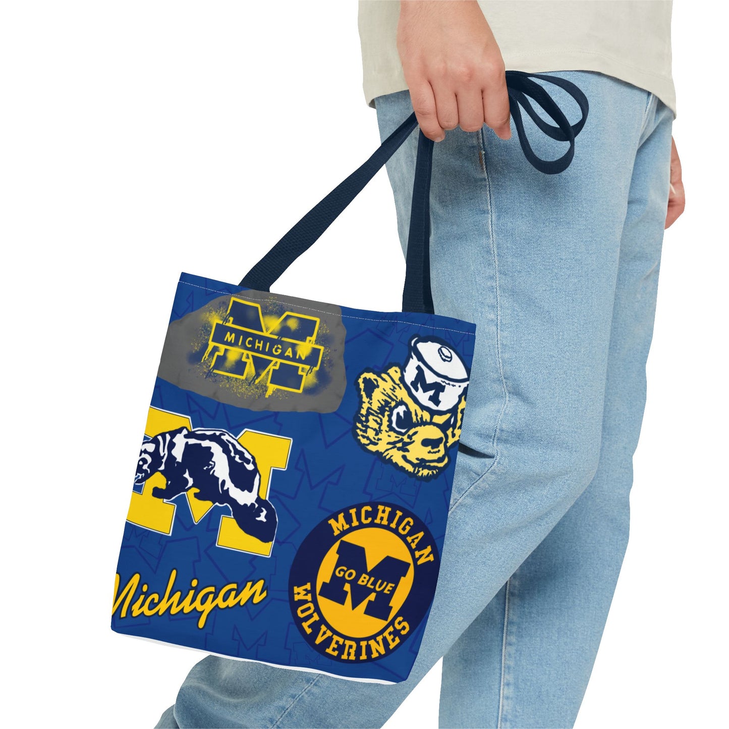 Michigan Spirit Tote Bag, College Student Gift, Game Day Accessory, Team Pride, Sports Tote, University of Michigan