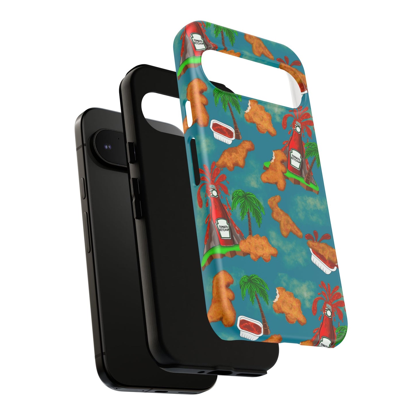 Dino Nuggets Phone Case - Tropical Vibes & Humor, Perfect Gift for Friends, Summer BBQ, Beach Lovers, Unique Accessory, Tough Cases