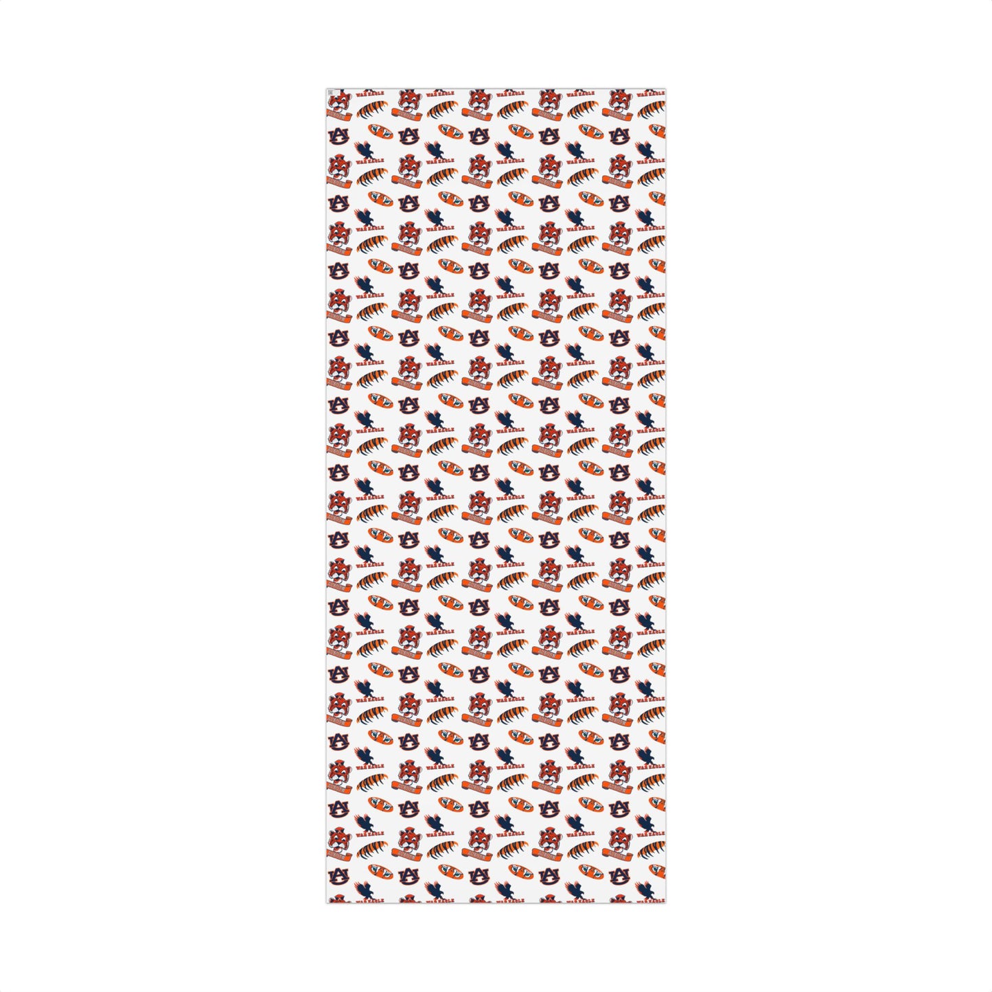 Auburn Tigers Patterned Gift Wrap Paper – Collegiate Football Wrapping Sheets (Includes AU Logos, War Eagle & Tiger Motifs)