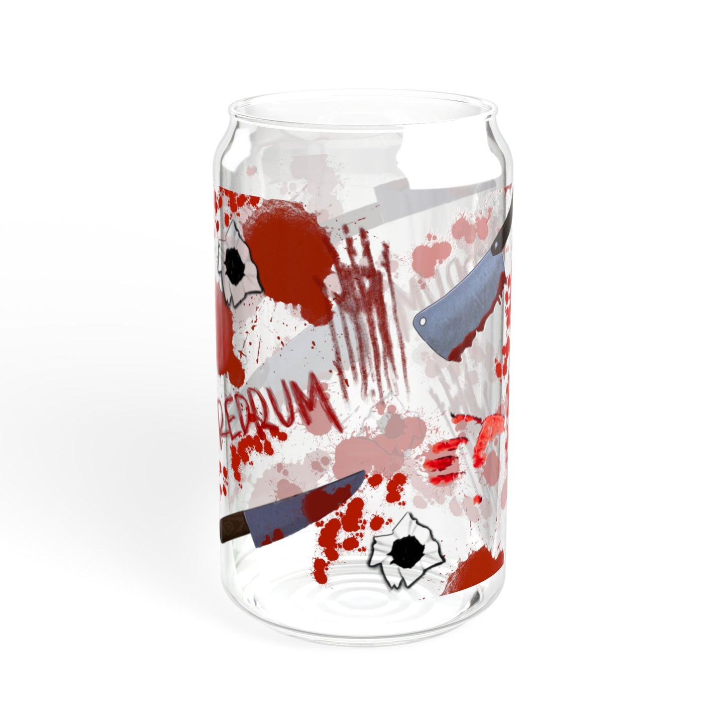 Blood Splatter Sipper Glass, 16oz | Perfect for Halloween, Parties, Gifting & Decor, Unique Drinkware, Decorative Jar