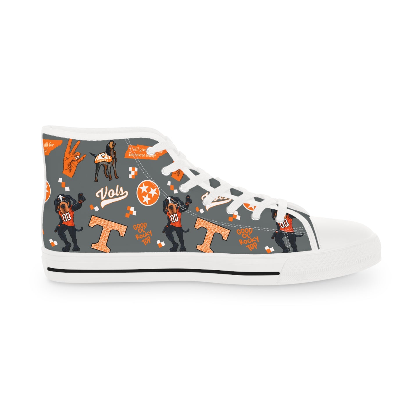 Tennessee Vols High Top Sneakers - Trendy Athletic Shoes for Casual Wear, Gift for Him, Sneakers for Game Day, Fashionable Footwear