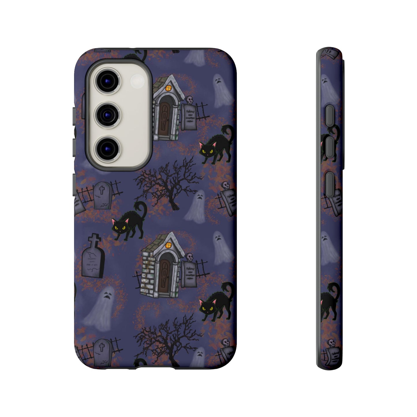 Halloween Phone Case, Spooky Cat Design, Tough Phone Cover, Gift for Cat Lovers, Fall Decor, Halloween Accessories