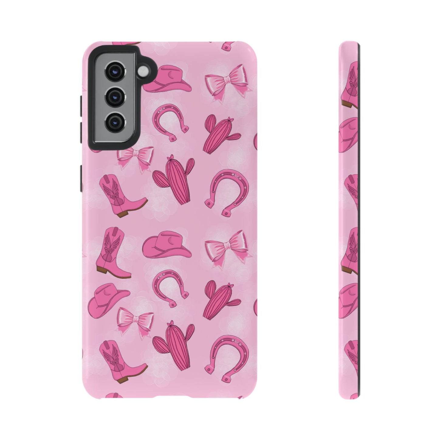 Cowgirl Chic Phone Case, Western Style Tough Case, Cute Pink Cowboy Theme, Gift for Rodeo Lovers, Country Western Decor