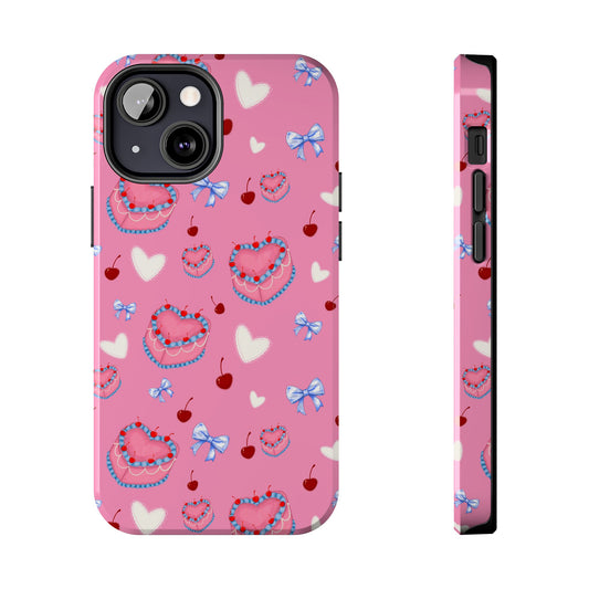 Hearts and Cake Patterned Phone Cases with Bow and Cherry Designs, Durable Phone Cover, Trendy Gift for Teens, Stylish Accessory, Perfect for [...]