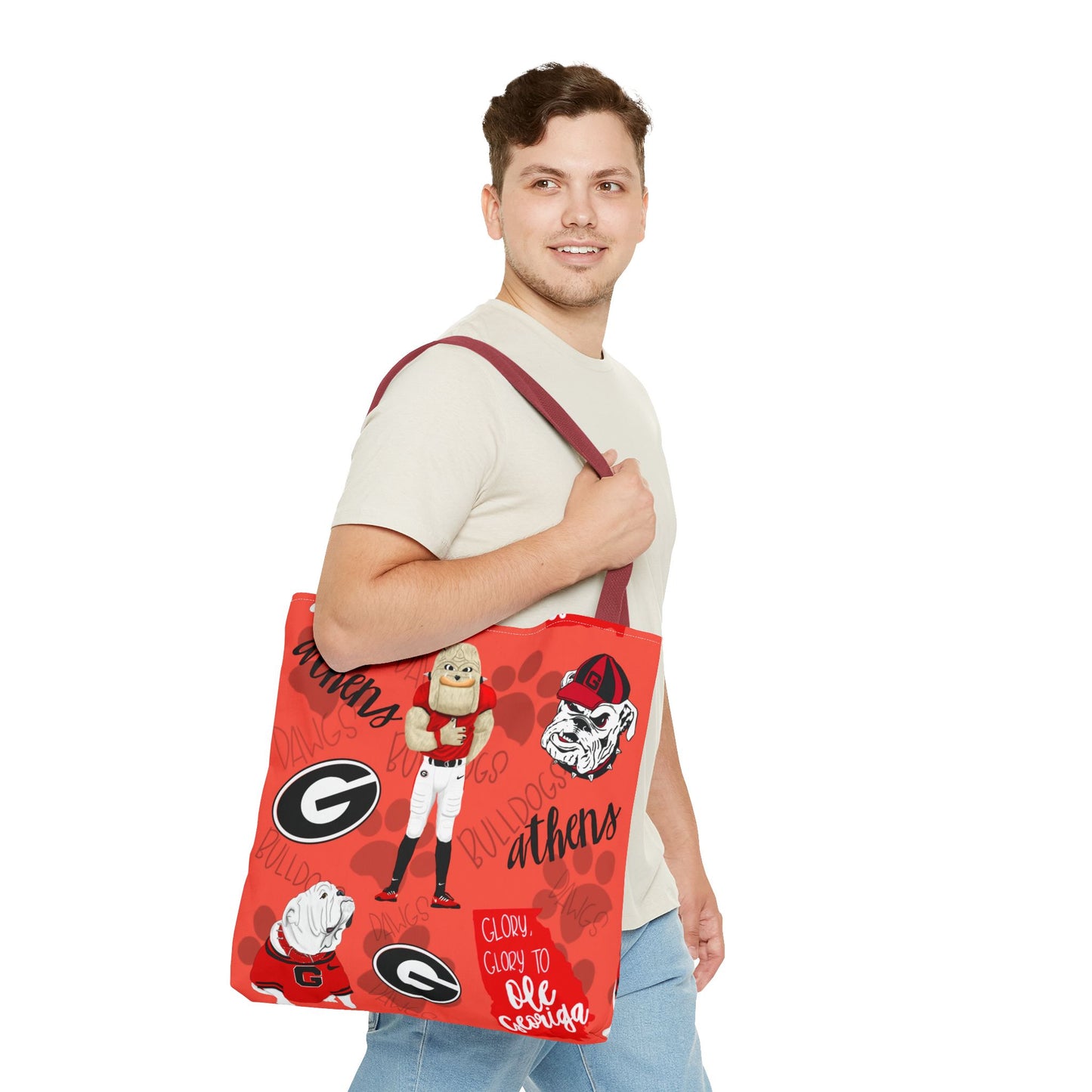 Georgia Bulldogs Tote Bag - Sporty, Cheerful, College Vibe, Perfect for Game Days, Fans, School Spirit, Lightweight, Versatile