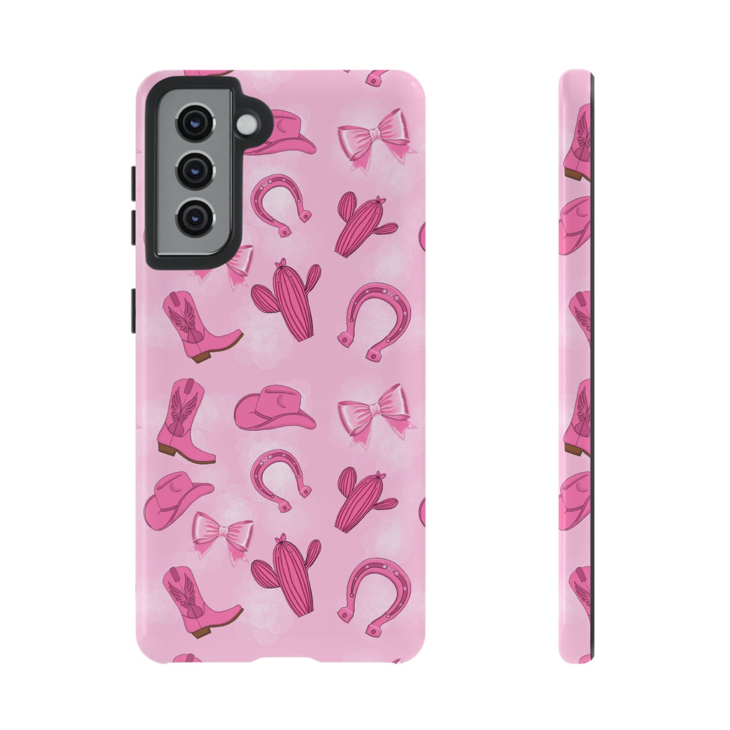 Cowgirl Chic Phone Case, Western Style Tough Case, Cute Pink Cowboy Theme, Gift for Rodeo Lovers, Country Western Decor