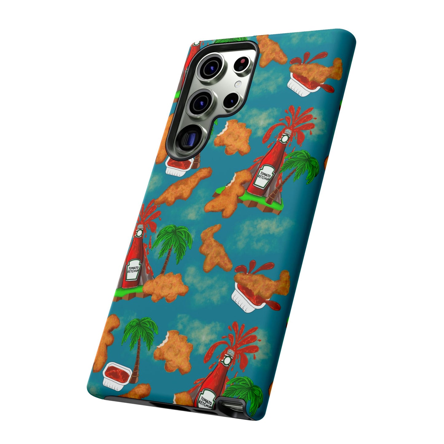 Dino Nuggets Phone Case - Tropical Vibes & Humor, Perfect Gift for Friends, Summer BBQ, Beach Lovers, Unique Accessory, Tough Cases